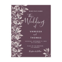 Cassis botanische roze script bruiloft uitnodiging