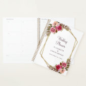 Cassis Bruiloft Bloemen Elegant Goud Lijst Planner (Display)
