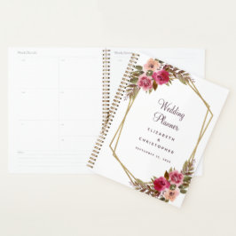 Cassis Bruiloft Bloemen Elegant Goud Lijst Planner
