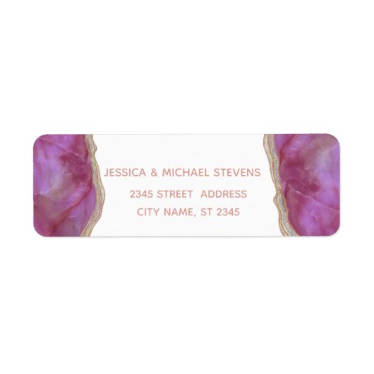 Cassis chic agate romantisch elegant simpel etiket (Voorkant)