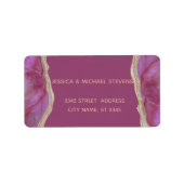 Cassis chic agate romantische elegant etiket (Voorkant)