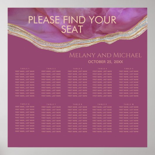 Cassis chic agate romantische elegant poster (Voorkant)