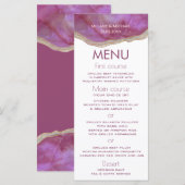 Cassis eenvoudige chic agaat romantisch elegant menu (Voorkant / Achterkant)