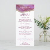 Cassis eenvoudige chic agaat romantisch elegant menu (Staand voorkant)