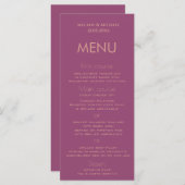 Cassis eenvoudige minimalistische trendelegant menu (Voorkant / Achterkant)