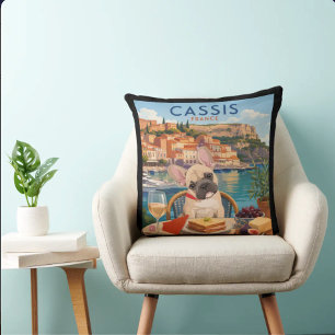 CASSIS • Frankrijk Franse Bulldog Kunst Muse Reiz Kussen