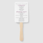 Cassis & Grijs Elegante Bruiloft Fans met Programm Handwaaier (Achterkant)