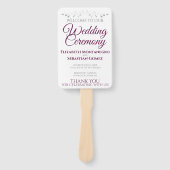 Cassis & Grijs Elegante Bruiloft Fans met Programm Handwaaier (Voorkant)