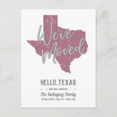 Cassis Mauve We've Moved - Texas Aankondigingskaart (Voorkant)
