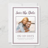 Cassis Modern Wedding Photo Simple Verloving Save The Date (Voorkant)
