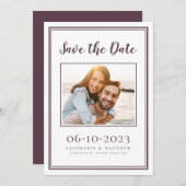 Cassis Modern Wedding Photo Simple Verloving Save The Date (Voorkant / Achterkant)