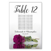 Cassis of Berry Roos Elegant Wedding Seating Chart Kaart (Achterkant)