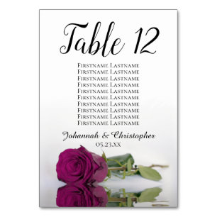 Cassis of Berry Roos Elegant Wedding Seating Chart Kaart