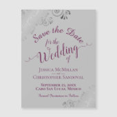 Cassis op grijze zilverkant Opslaan Datum magneet (Voorkant)