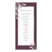Cassis paars botanisch floraalbruiloft reclamekaart (Achterkant)