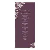 Cassis paars botanisch floraalbruiloft reclamekaart (Achterkant)