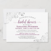 Cassis Paars en Zilver Wit Vrijgezellenfeest Kaart (Voorkant)