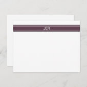Cassis Paars Persoonlijke Monogramnaam Initialen Notitiekaartje (Voorkant / Achterkant)