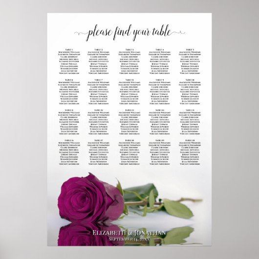 Cassis Paars Roos 20 Tafelzitje Poster (Voorkant)