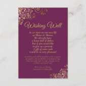 Cassis Paarse gouden krullen bruiloft wensen goed  Informatiekaartje (Voorkant)