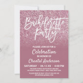 Cassis Pink Silver Faux Glitter Ombre Bachelorette Kaart (Voorkant)