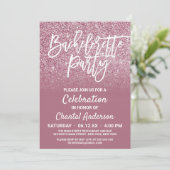 Cassis Pink Silver Faux Glitter Ombre Bachelorette Kaart (Staand voorkant)