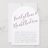 Cassis Plum Paars Minimalist Typography Wedding Kaart (Voorkant)