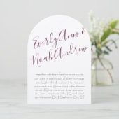 Cassis Plum Paars Minimalist Typography Wedding Kaart (Staand voorkant)