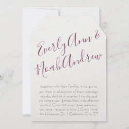 Cassis Plum Paars Minimalist Typography Wedding Kaart
