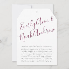 Cassis Plum Paars Minimalist Typography Wedding Kaart