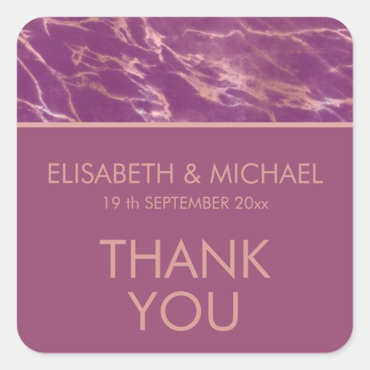 Cassis roos goudmarmer vierkante sticker (Voorkant)