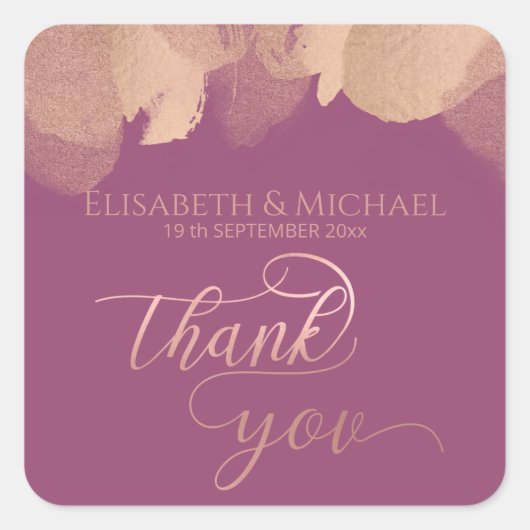 Cassis roos waterverf kalligrafie vierkante sticker (Voorkant)