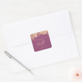 Cassis roos waterverf kalligrafie vierkante sticker (Envelop)