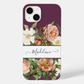 Cassis Roze in White Floral Stylish Flowers Case-Mate iPhone Case (Achterkant)