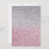 Cassis roze Silver Faux Glitter Ombre Afstuderen Kaart (Achterkant)