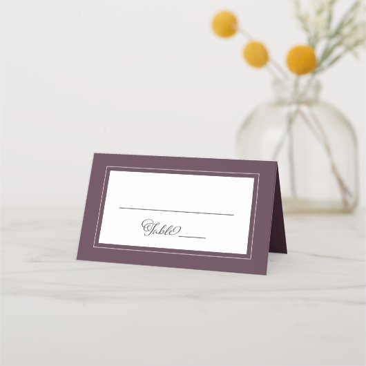 Cassis Wedding Elegant Chic Border Calligraphy Plaatskaartje (Voorkant)