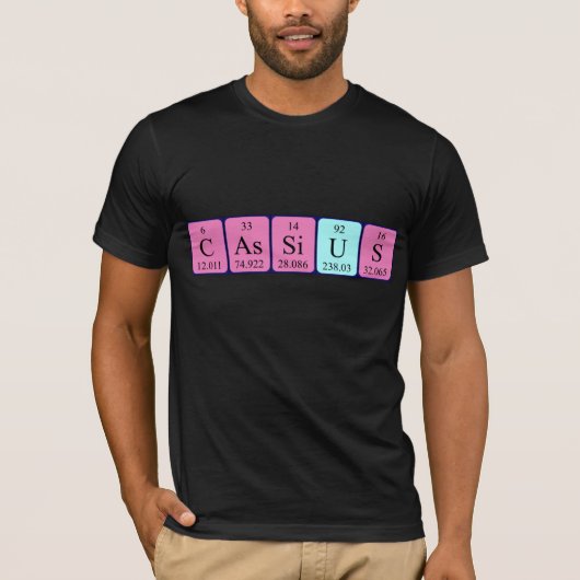 Cassius periodiek lijstnaam shirt (Voorkant)