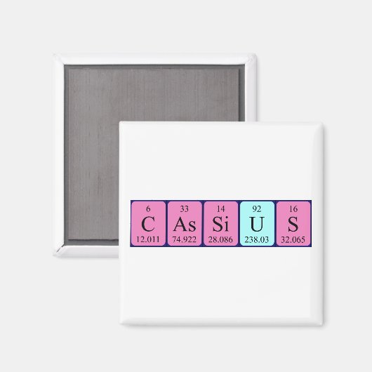 Cassius periodiek table name magnet (Voorkant / Achterkant)