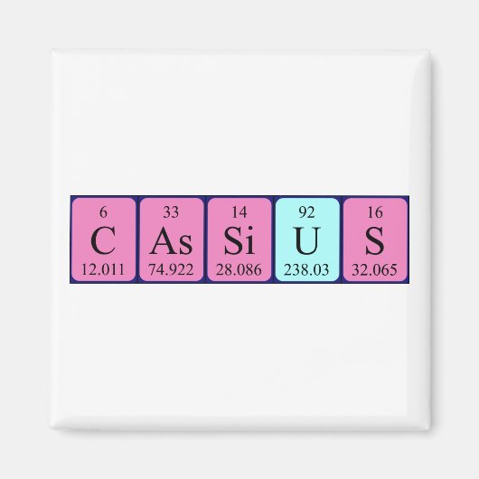 Cassius periodiek table name magnet (Voorkant)