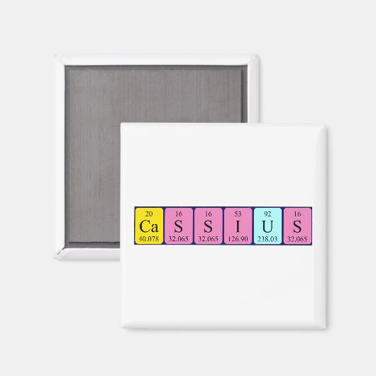 Cassius periodiek table name magnet (Voorkant / Achterkant)