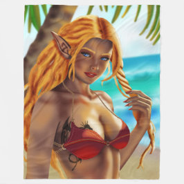 Cassja op het strand fleece deken