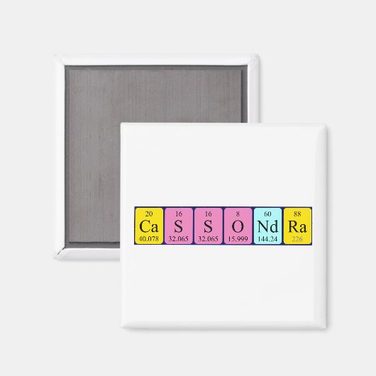 Cassondra periodiek table name magnet (Voorkant / Achterkant)