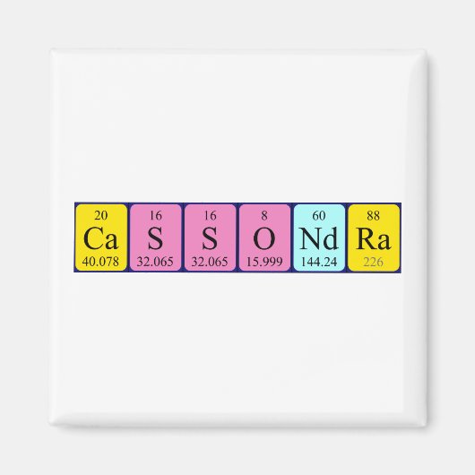 Cassondra periodiek table name magnet (Voorkant)
