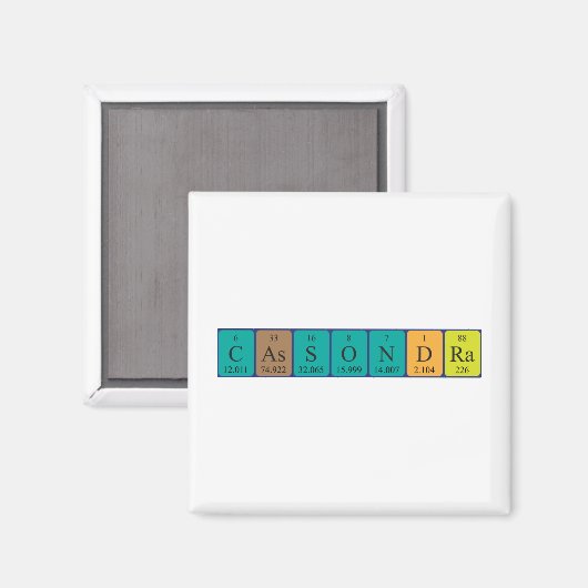 Cassondra periodiek table name magnet (Voorkant / Achterkant)