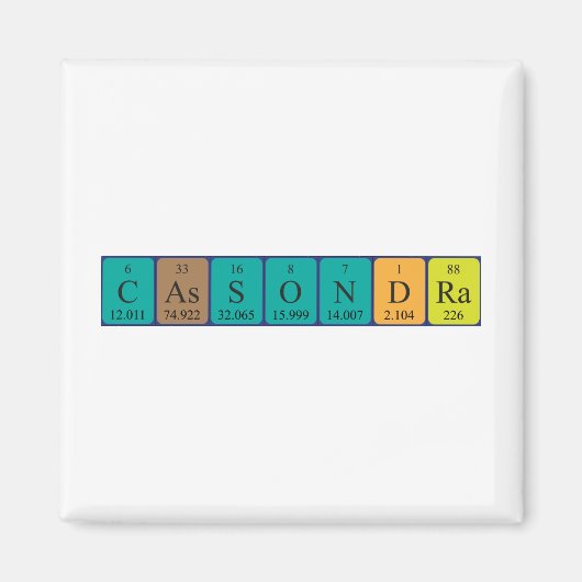 Cassondra periodiek table name magnet (Voorkant)