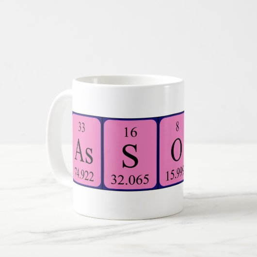 Cassondra periodieke lijstnaam mok (Voorkant links)