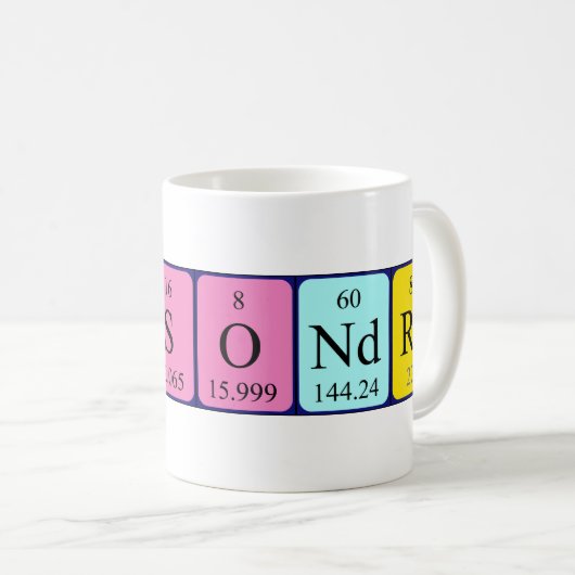 Cassondra periodieke lijstnaam mok (Voorkant rechts)