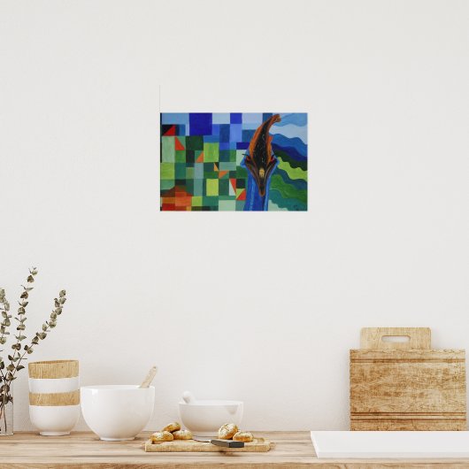 Cassowary aangevallen poster (Keuken)