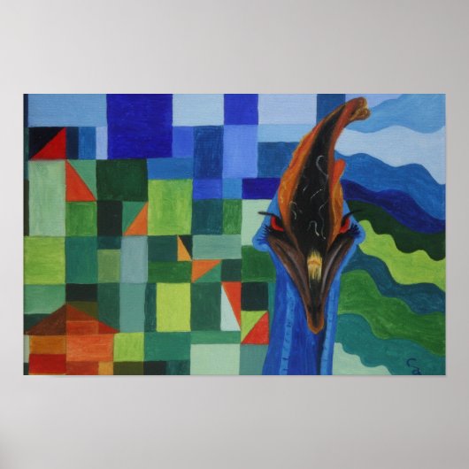 Cassowary aangevallen poster (Voorkant)