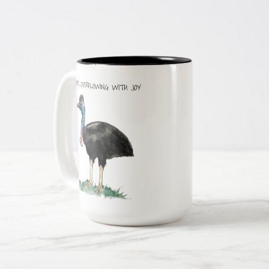 Cassowary Affirmations Two-Tone Coffee Mok (Voorkant links)